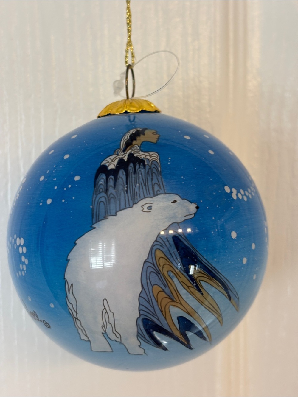Mother Winter Maxine Noel Native Sioux Artist Hand painted ornament by Oscadro